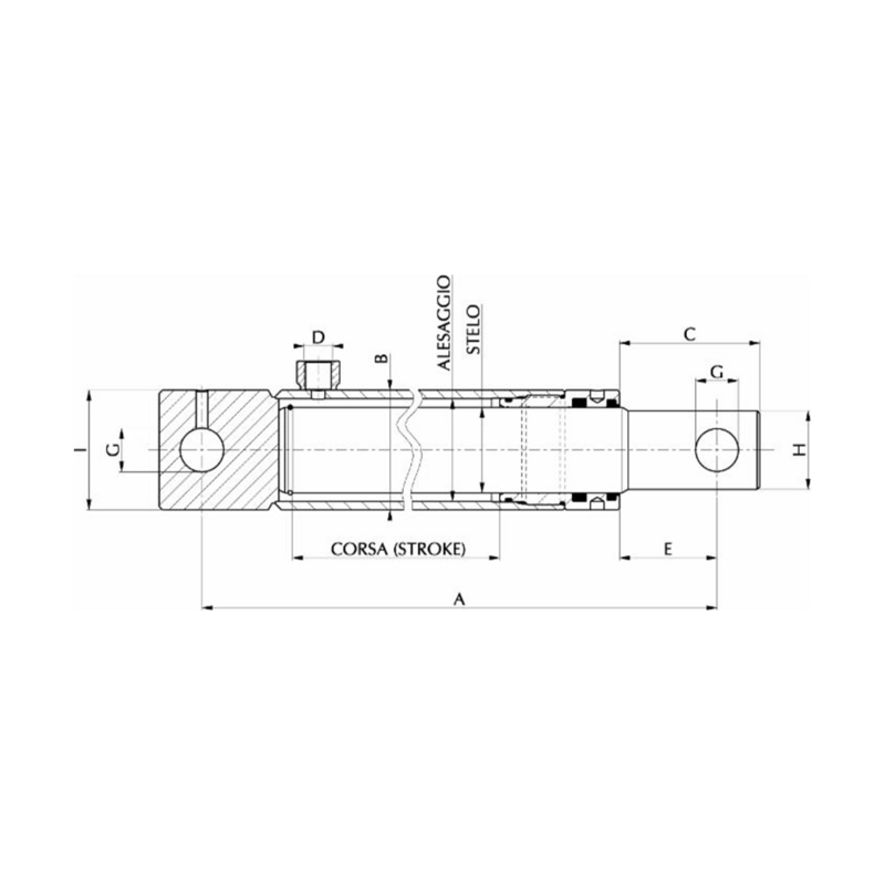 CILINDRO TUFFANTE CON FORI 30X25X200