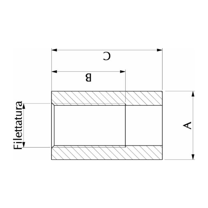 borchia filet. per valvola 1/2