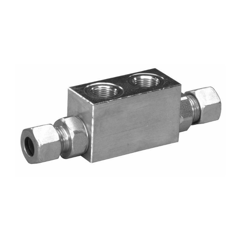 VALVOLA DI BLOCCO DOPPIO EFFETTO DA 1/4" CON ATTACCHI 12L