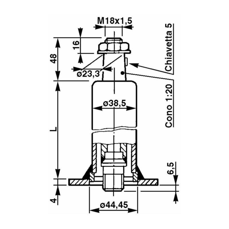 COLONNETTA PER IDROGUIDA LUNGHEZZA 229mm