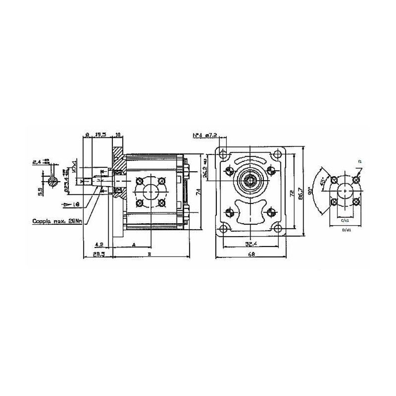 POMPA AD INGRANAGGI GRUPPO 1 DA 4,70cc DESTRA “MADE IN ITALY”