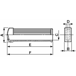 MANOPOLA PIATTA RIGATA 30X15 MM