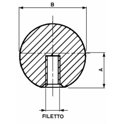 POMOLO Ø 40 FORO INTERNO FILETTATO 12MA
