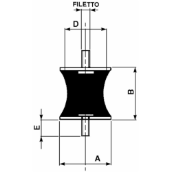 ANTIVIBRANTI CILINDRICI SGOLATI 40X30 MM, M8