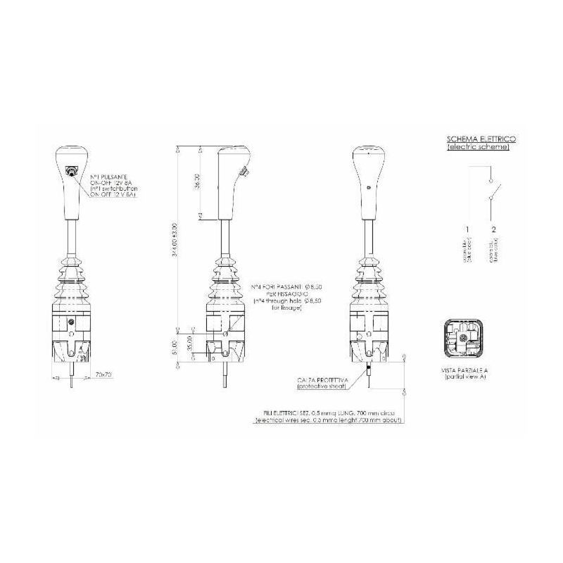 LEVA TELECOMANDO A CLOCHE CON PULSANTE