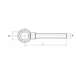 Occhio medio da 1/4" lunghezza 112 mm