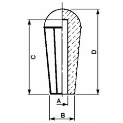 POMOLO FORO 8MM LUNGHEZZA 57