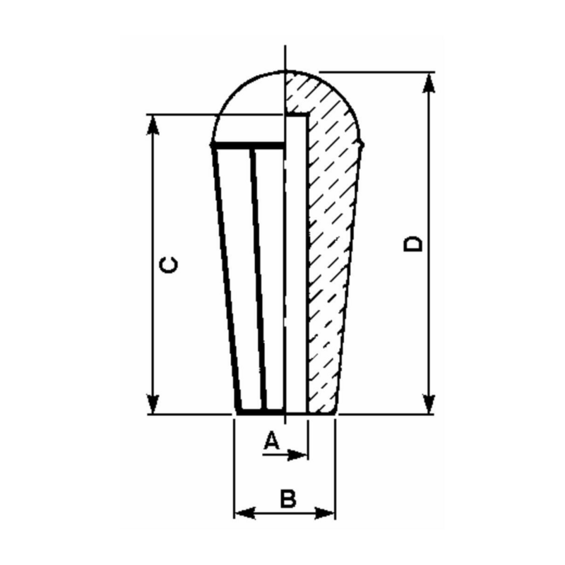 POMOLO FORO 8MM LUNGHEZZA 57