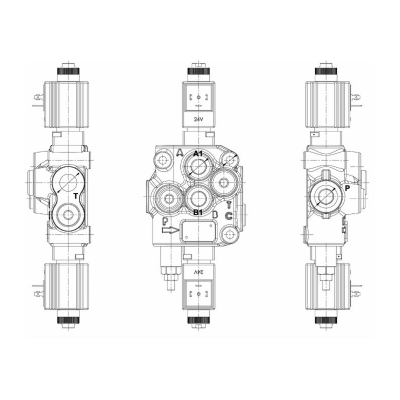 Distributore elettrico Basic da 3/8" a 1 sezione