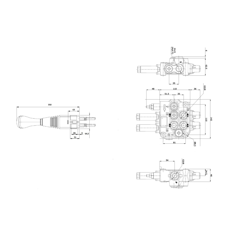 DISTRIBUTORE MODELLO "BASIC" A 2 LEVE 1° DOPPIO EFFETTO 2° SEMPLICE EFFETTO 40 LITRI CON LEVA CLOCHE E CAVI L.1500mm