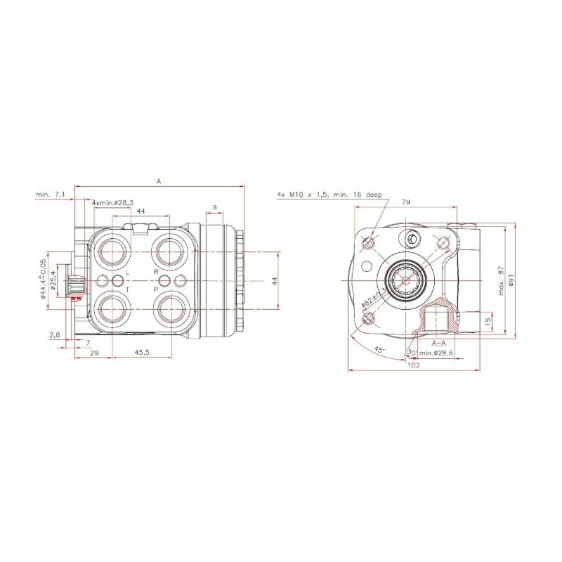 Idroguida DANFOSS VSPP 80cc tipo "LS" a centro aperto con valvola prioritaria incorporata