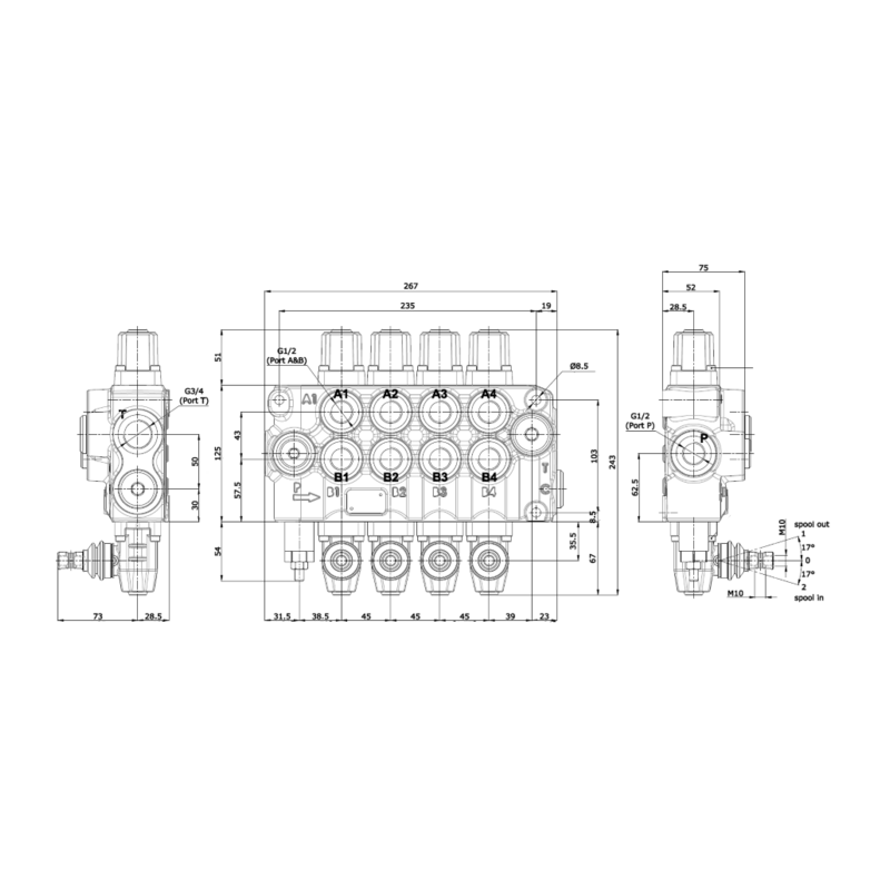 DISTRIBUTORE  MODELLO BASIC A 4 LEVE DOPPIO EFFETTO 80 LITRI