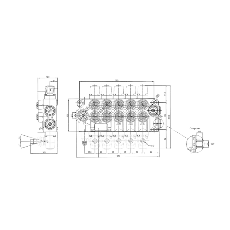 DISTRIBUTORE  MODELLO BASIC A 5 LEVE DOPPIO EFFETTO 80 LITRI