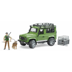 Land Rover Defender Station Wagon with forester and dog