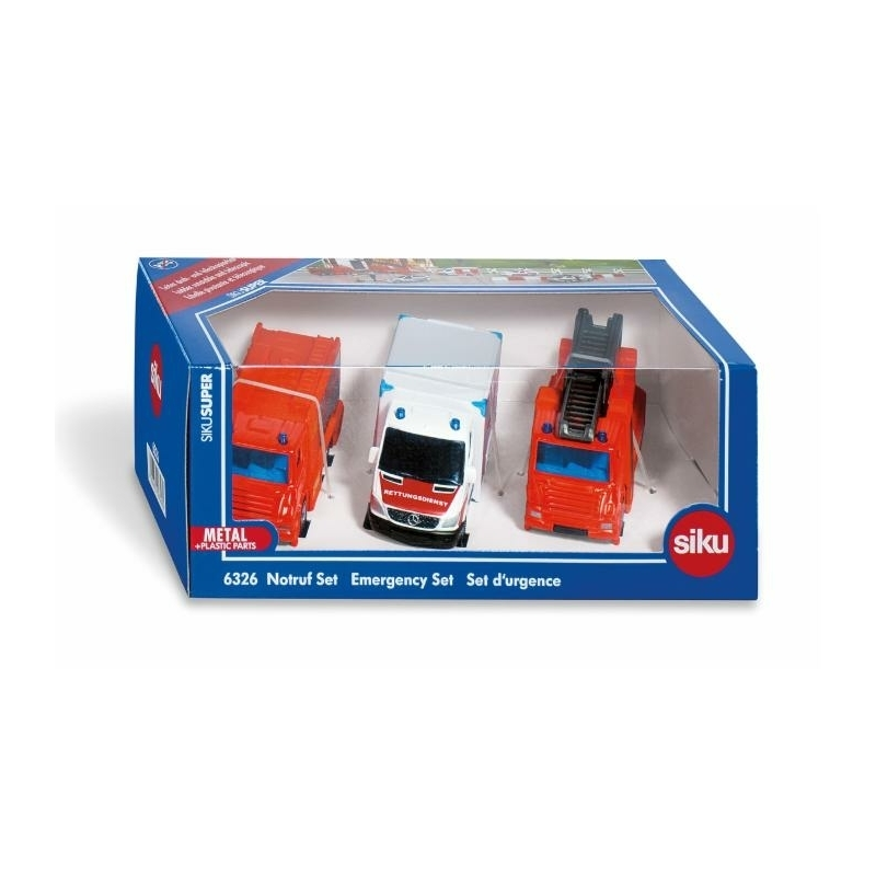 SET DI SERVIZI DI SOCCORSO CON 3 MODELLI SIKU 6326
