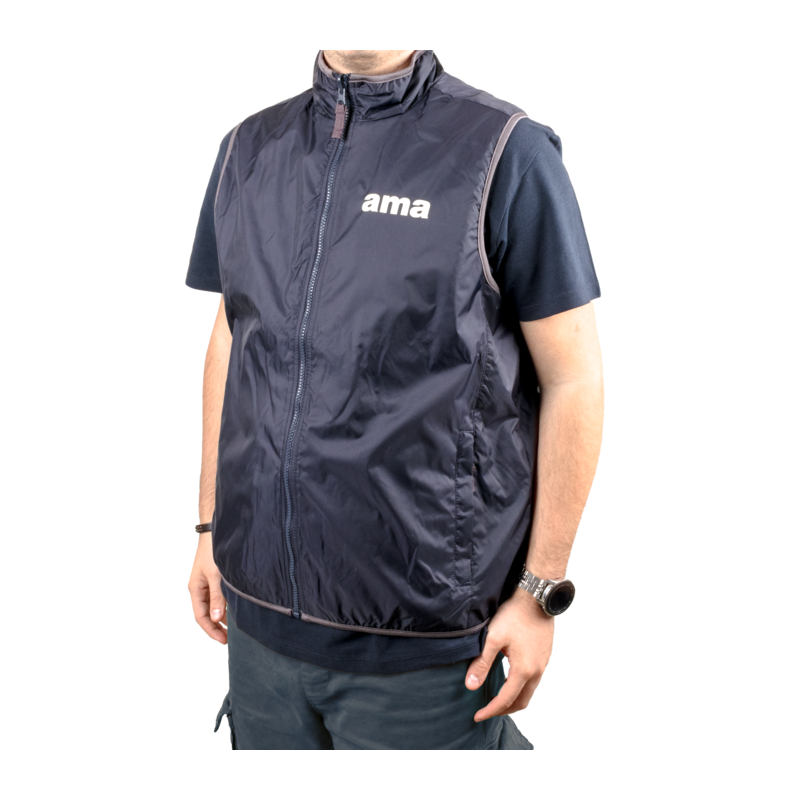 GILET BLU NAVY NYLON E PILE TG XXL AMA