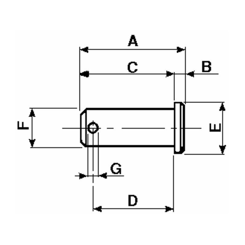 PERNO PER FORCELLA Ø 8MM. CONF.5 PZ