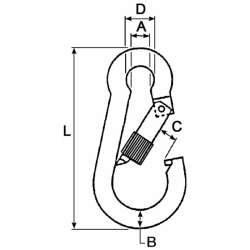 MOSCHETTONE CON GHIERA FILO Ø 6MM