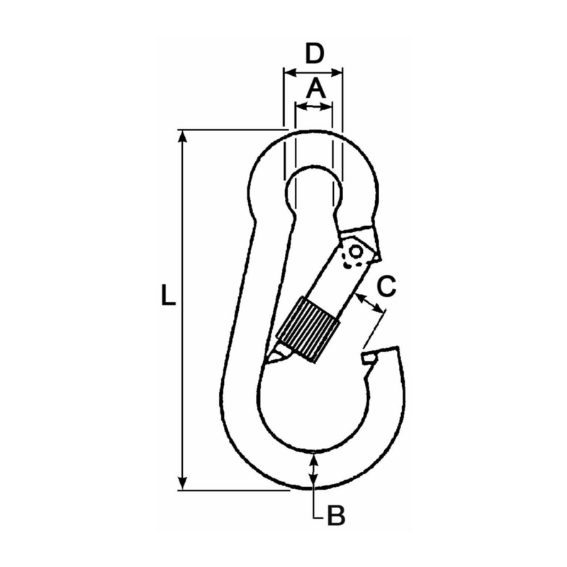 MOSCHETTONE CON GHIERA FILO Ø 10MM