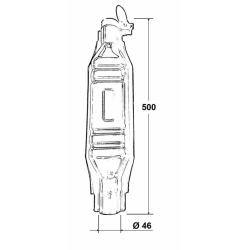 SILENZIATORE CORTO ADATTABILE A 580710, DIAM.46. MADE IN ITALY