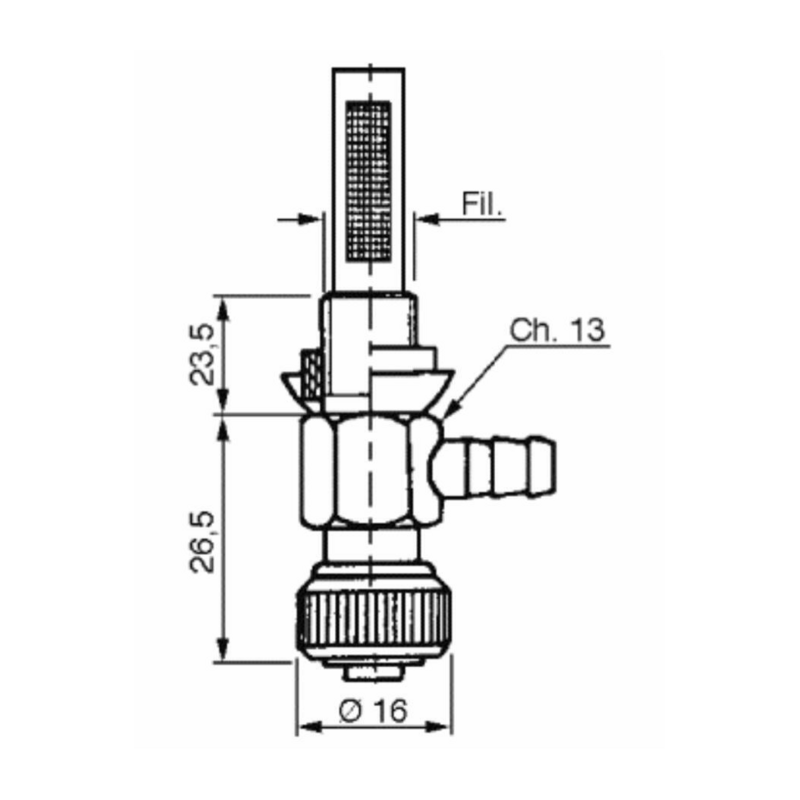 RUBINETTO PER SERBATOI BENZINA E PETROLIO Ø6
