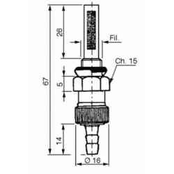 RUBINETTO PER SERBATOI BENZINA E PETROLIO Ø6
