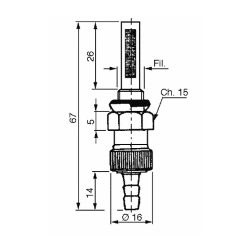 RUBINETTO PER SERBATOI BENZINA E PETROLIO Ø6