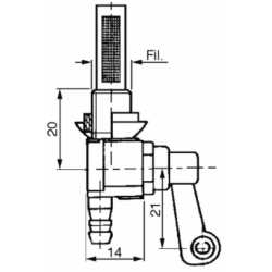 RUBINETTO PER SERBATOI BENZINA E PETROLIO Ø6