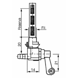 RUBINETTO PER SERBATOI BENZINA E PETROLIO Ø6