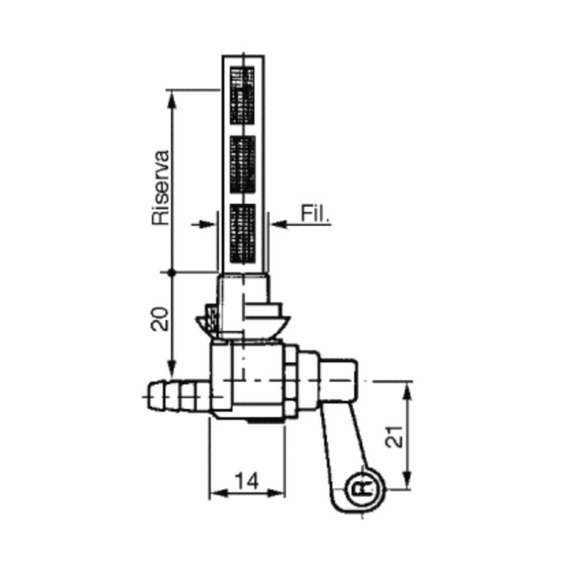 RUBINETTO PER SERBATOI BENZINA E PETROLIO Ø6