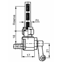 RUBINETTO PER SERBATOI BENZINA E PETROLIO Ø6