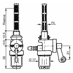 RUBINETTO PER SERBATOI BENZINA E PETROLIO Ø6