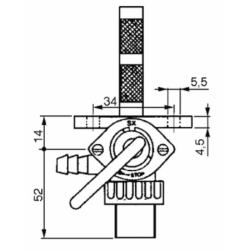 RUBINETTO PER SERBATOI BENZINA E PETROLIO Ø8