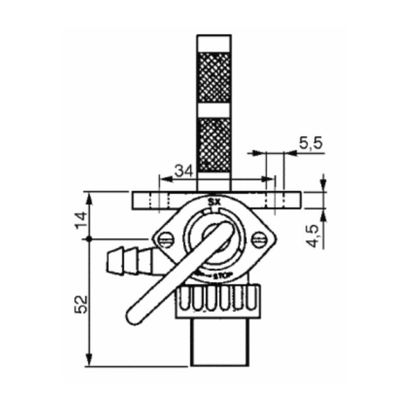 RUBINETTO PER SERBATOI BENZINA E PETROLIO Ø8