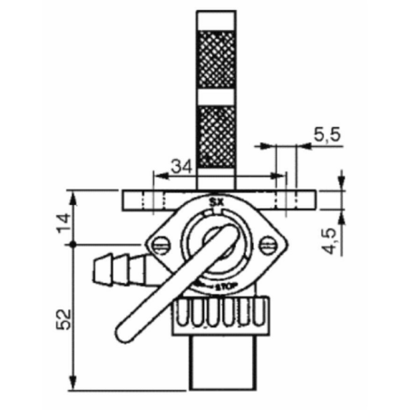 RUBINETTO PER SERBATOI BENZINA E PETROLIO Ø8