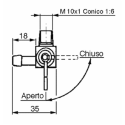 RUBINETTO PER SERBATOI BENZINA E PETROLIO Ø9