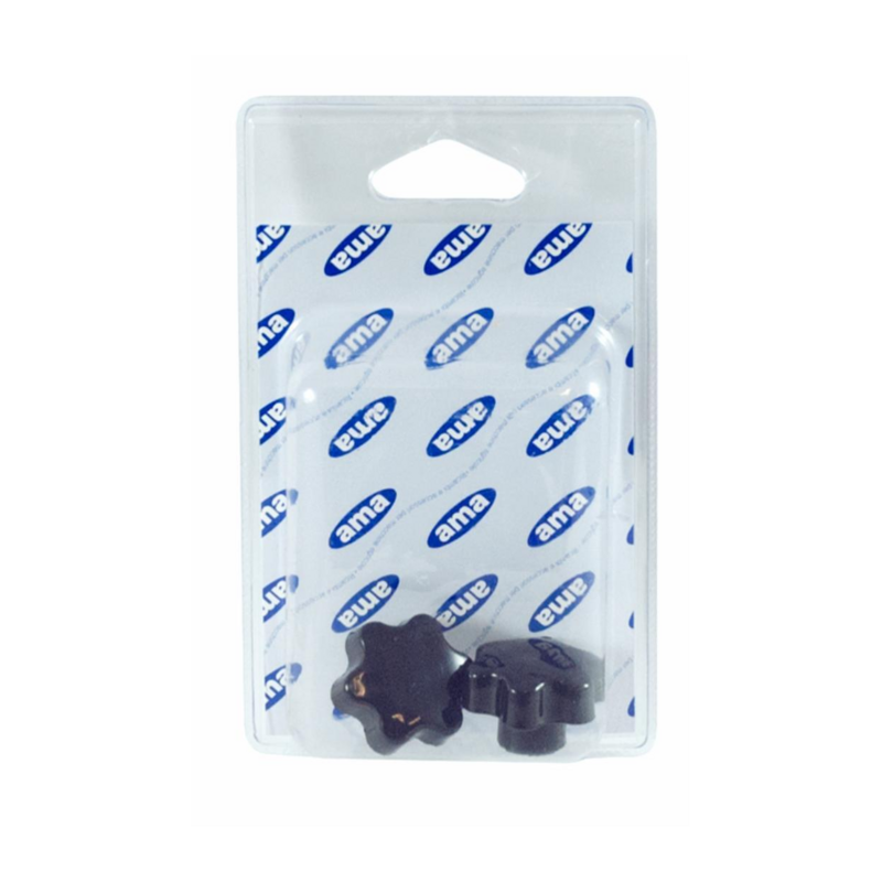 VOLANTINO 6 LOBI FEMMINA Ø 50MM, FILETTO M6. BLISTER 2 PZ