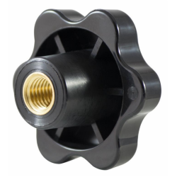 VOLANTINO 6 LOBI FEMMINA Ø 50MM, FILETTO M6. BLISTER 2 PZ