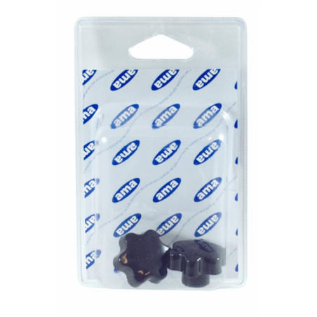 VOLANTINO 6 LOBI FEMMINA Ø 50MM, FILETTO M8. BLISTER 2 PZ