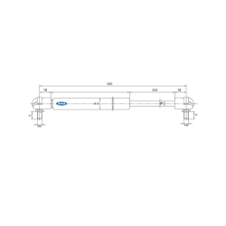 Molla a gas Lmax 585 mm, 100N, corsa 250 mm