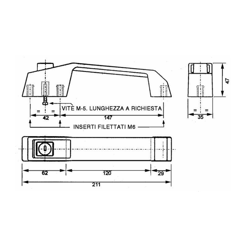 MANIGLIA PER CABINE TRATTORI