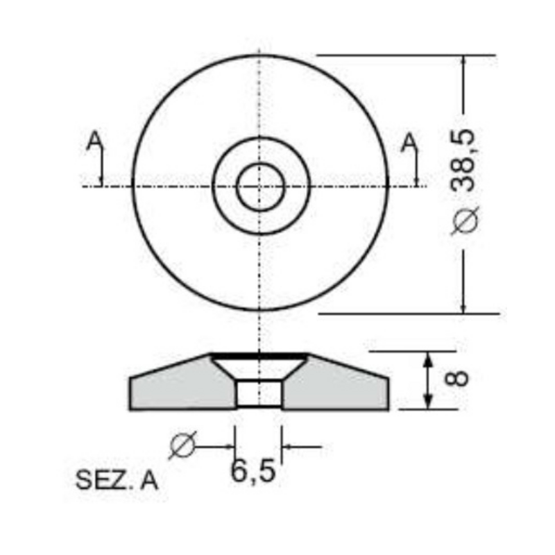 BORCHIA PER CABINE SEDE SVASATA