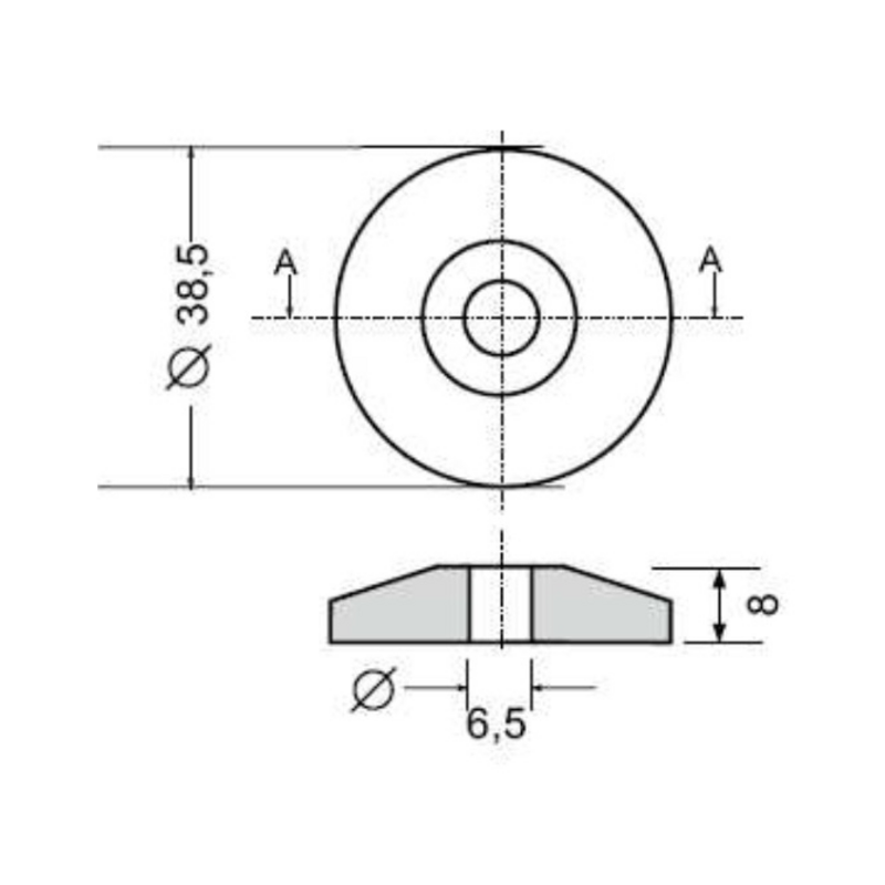 BORCHIA PER CABINE FORO PASSANTE