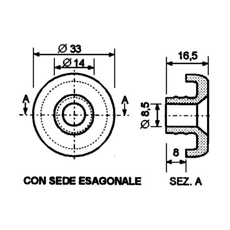 DISTANZIALE CON TESTA