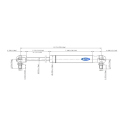Molla a gas AMA Lmax 365mm 250N corsa 145mm