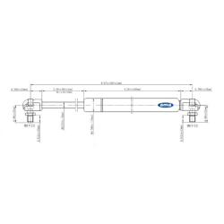 Molla a gas AMA Lmax 205mm 300N corsa 60mm