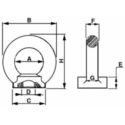 GOLFARO FEMMINA FILETTO M8, Ø ESTERNO 36MM