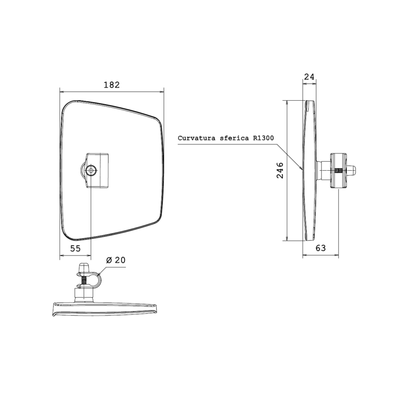 Coppa completa con specchio 182x246 mmm