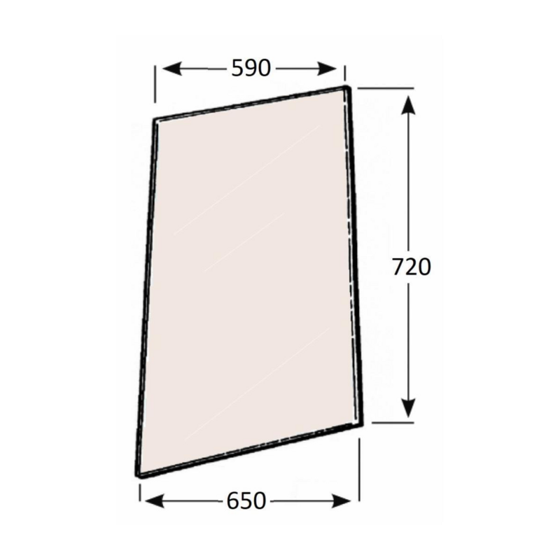 CRISTALLO LATERALE ADATTABILE A SAME/LAMBORGHINI/HURLIMANN REF. 0.9231.214.0