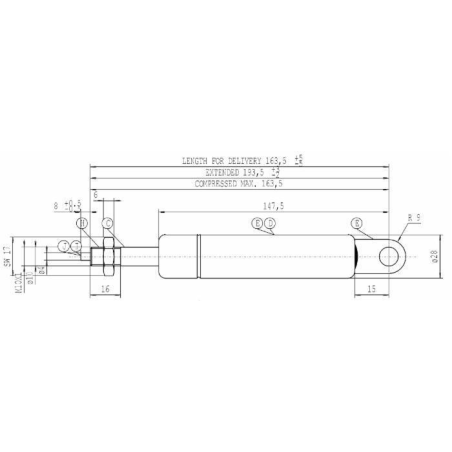 MOLLA A GAS BLOCCABILE STABILUS ESTENSIONE MAX 195,5 MM 400N
